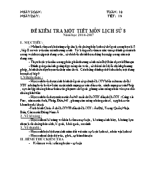 Đề kiểm tra một tiết môn Lịch sử 8 năm học 2016 - 2017